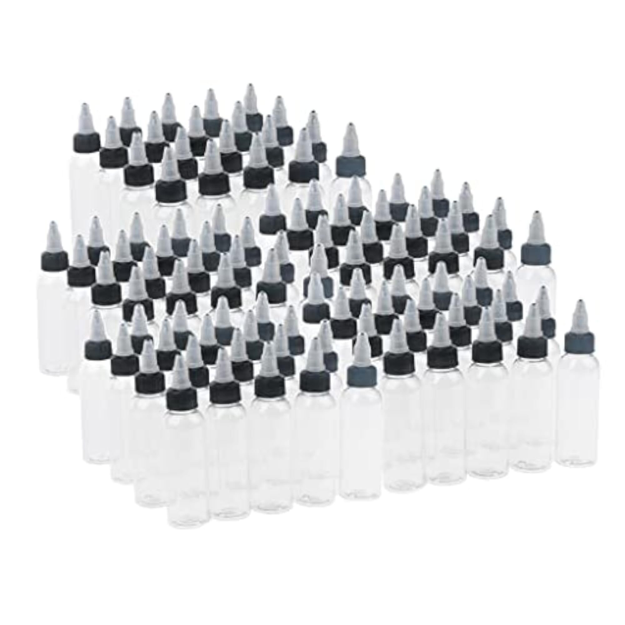 100 Pcs Empty Plastic Squeeze Bottles with Caps